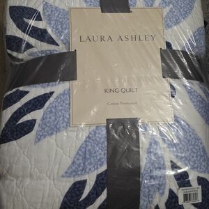 Laura Ashley Blue and White King Quilt
